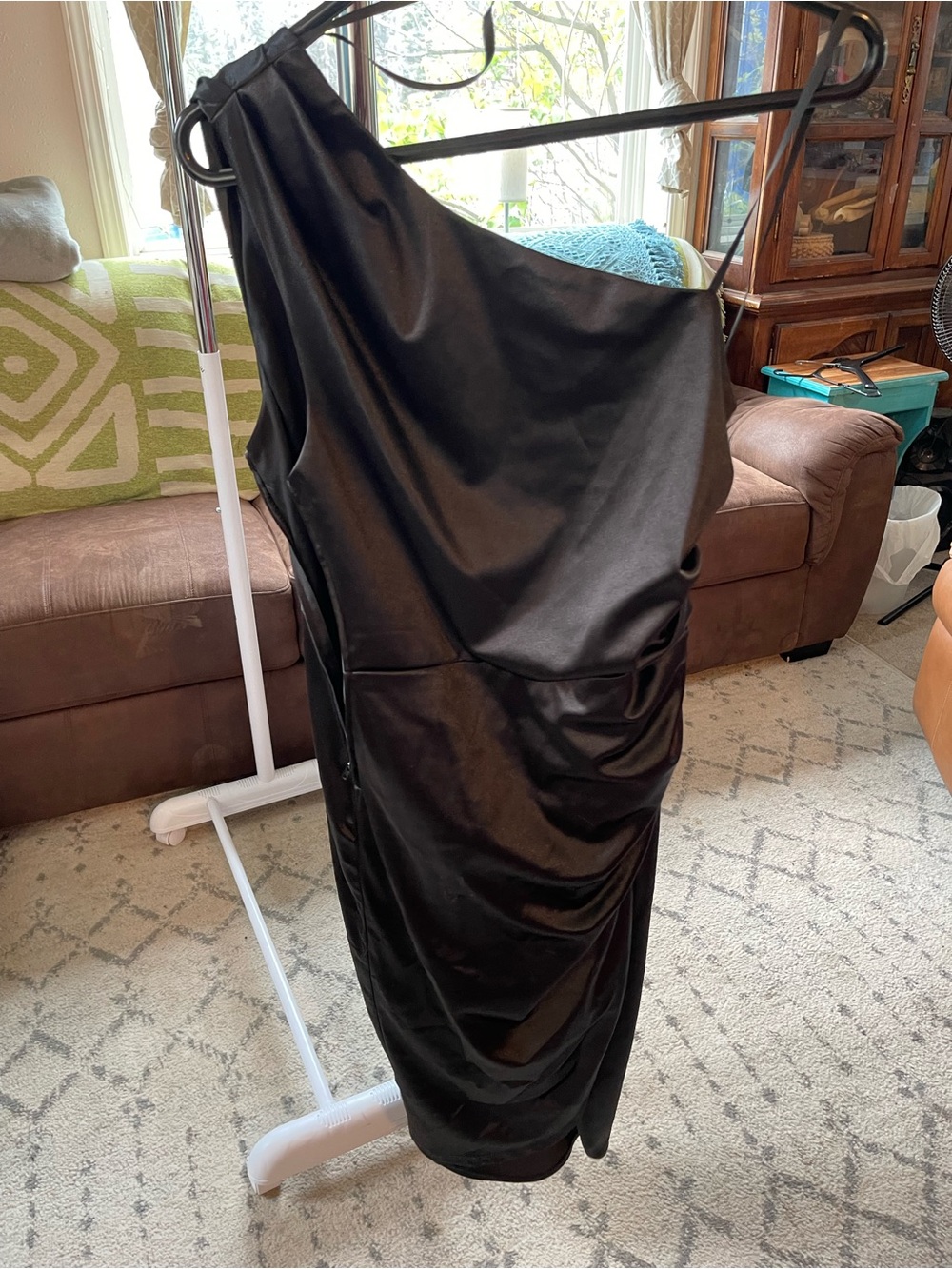 Premier Black Satin-Look Evening Dress